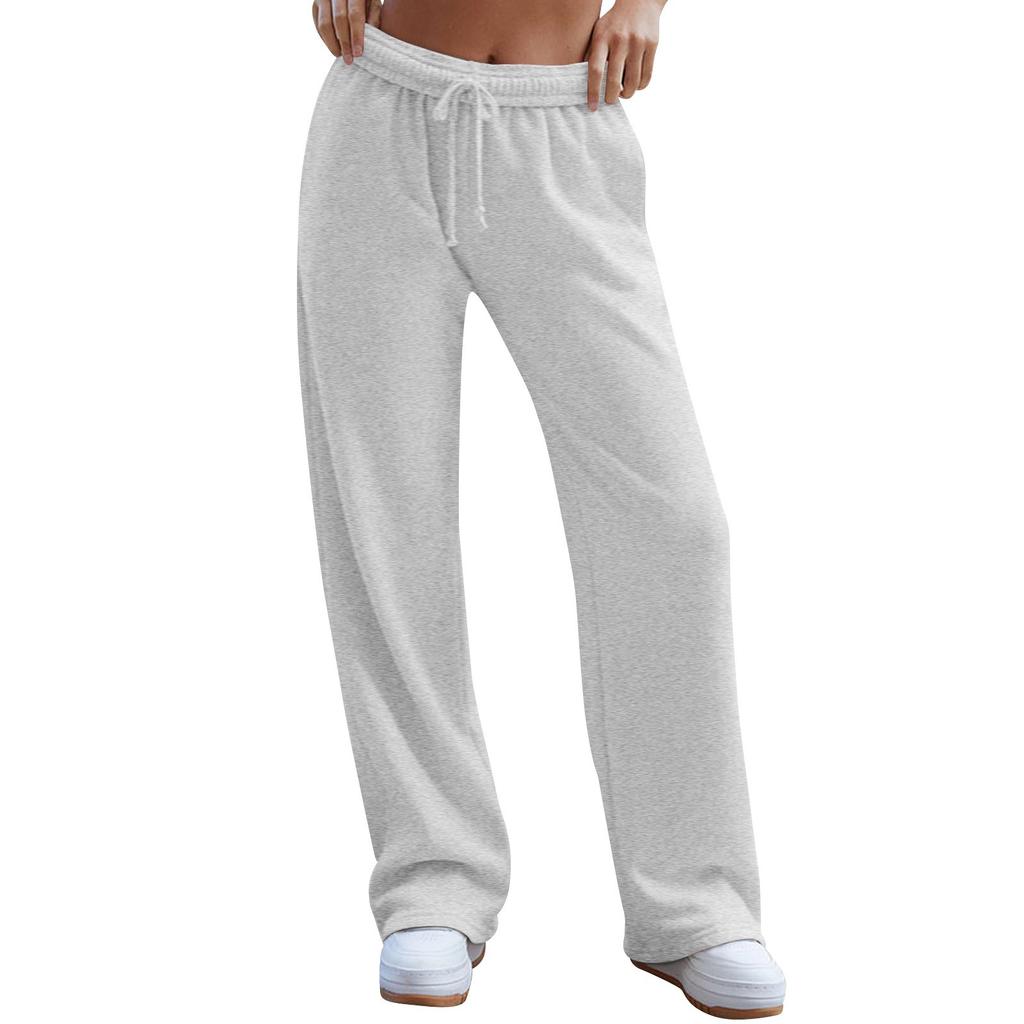 Pantalon de survêtement à jambes larges pour femmes, pantalon de survêtement ample à cordon de serrage à la mode