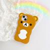 Niedliche Cartoon 3D Rilakkuma Handyhülle für iPhone 16 15 14 13 12 11 Pro X XS Max XR 6 7 8 Plus Weiche Silikonhülle
