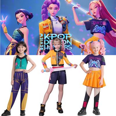 KPOP Chasseurs de Démons Mira Rumi Zoey Costume de Cosplay Halloween Scène Motif Imprimé 3D Vêtements de Jeu de Rôle