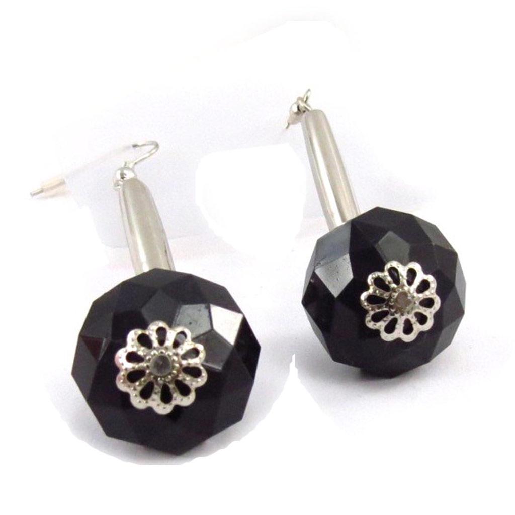 Les Trésors De Lily [J7717] - Black 'Scarlett' Designer Earrings