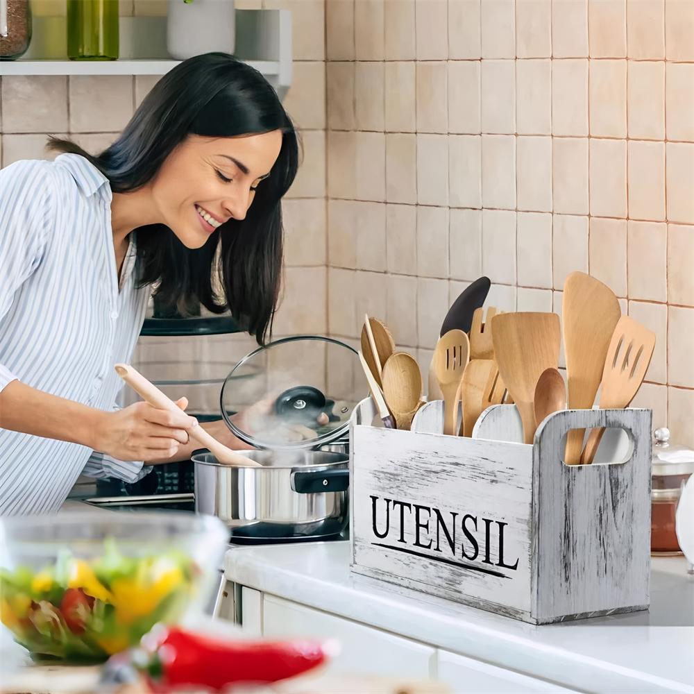 1PC,Divided Kitchenware Storage Box Multi-compartment Knife and Fork Cutlery Locker Box Utensil Organizer Kitchen Accessories