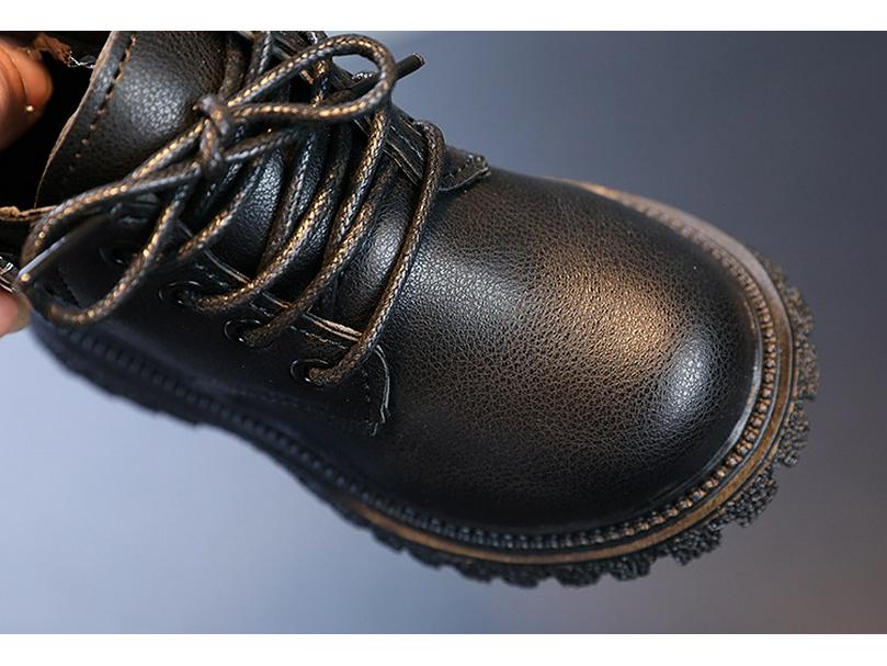 Kids' Autumn/Winter Retro Ankle Boots with Side Zipper - Boys' Martin, Girls' Soft Sole Leather Boots