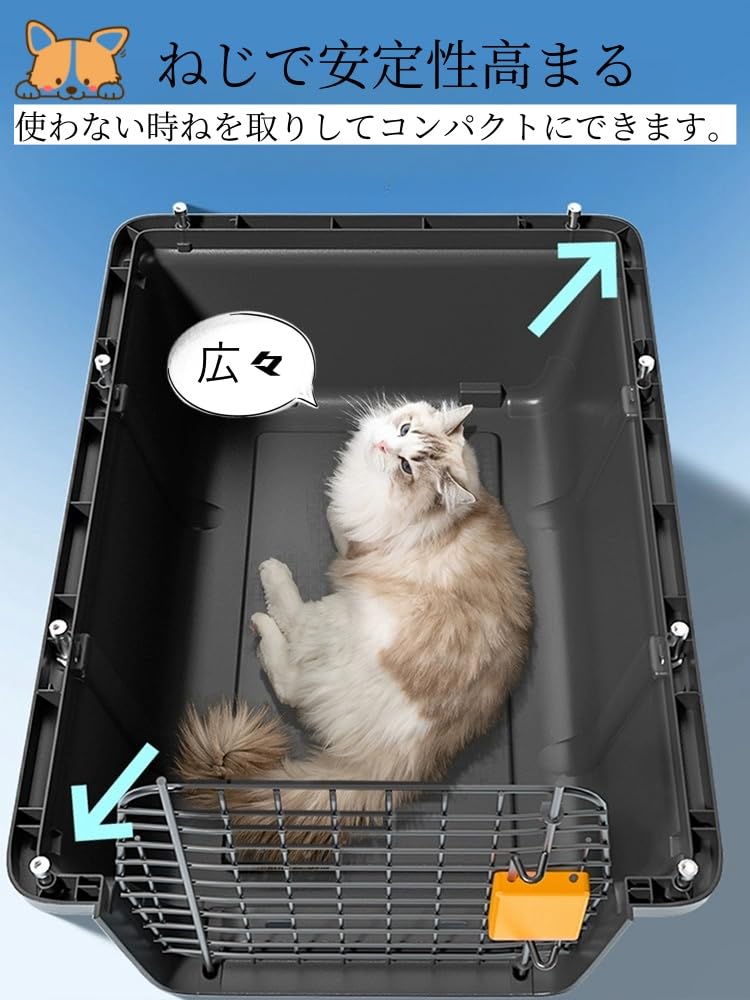 Pet Carrier Cat Carrier Dog Cage Hard Carrier with Handle Indoor House IATA Standard Outing Travel Size Small to Medium Dogs Air Transport Compatible