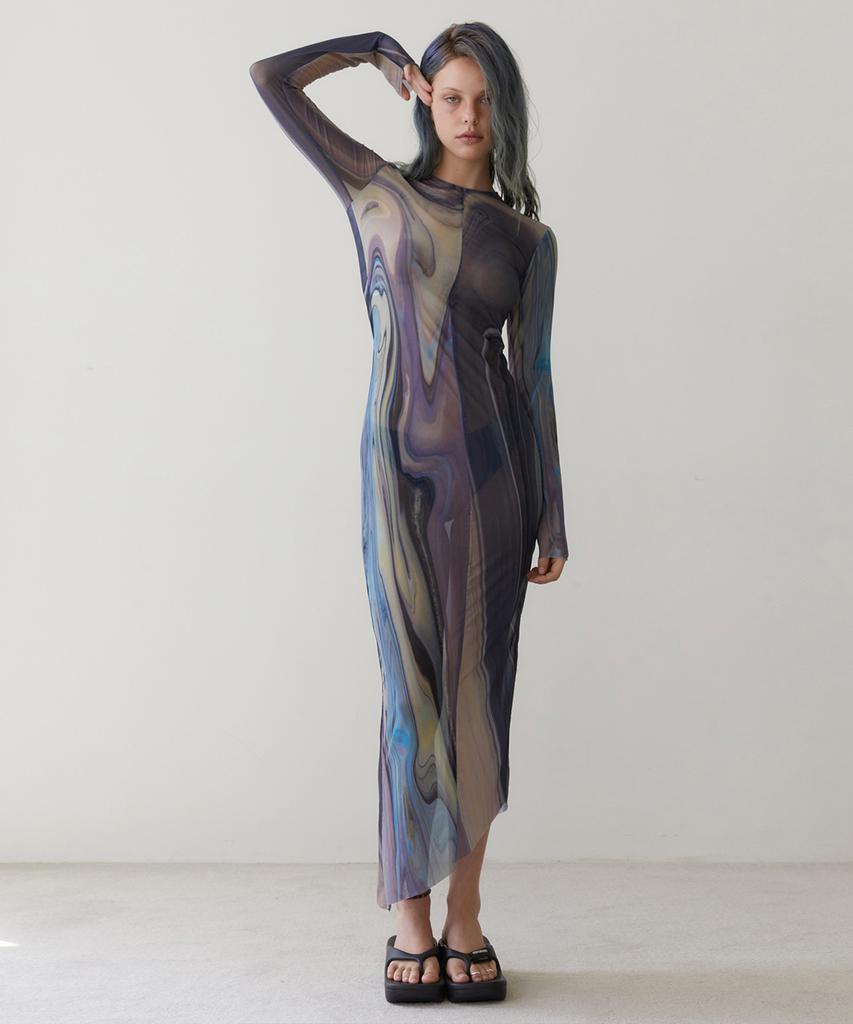 REVOIRSIS Rvis Net Maxi Dresses Multi
