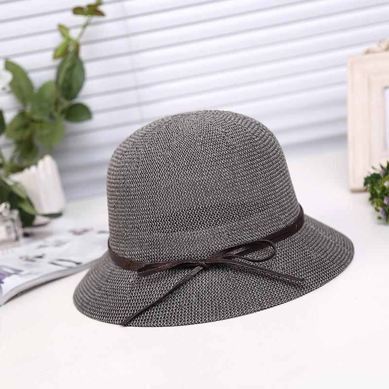 Versatile Breathable Mesh Basin Hat Bow Straw Bucket Hat Women Summer Travel Sun Protection Visor Sun Hat