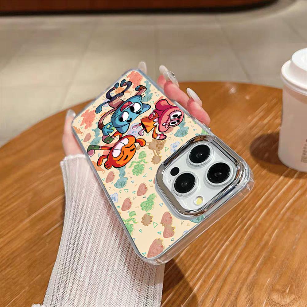 A-Amazing W-World Gumball Phone Case For Iphone 17 16 15 14 13 12 11 Pro Max Xr Air Plus Silicone Cover Silver Hard Shell Cover