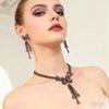 European & American Tassel Butterfly Zirconia Jewelry Set: Necklace and Earrings