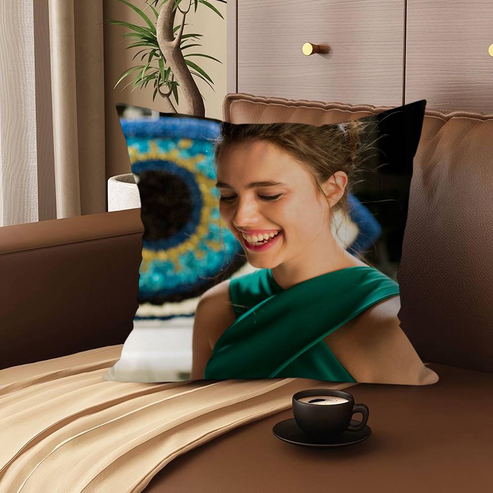 M-Margaret Q-Qualley Personalized Pillow Cover Kids Bedroom Wild Party Decor Pillowcase Kid Birthday Shower Gift