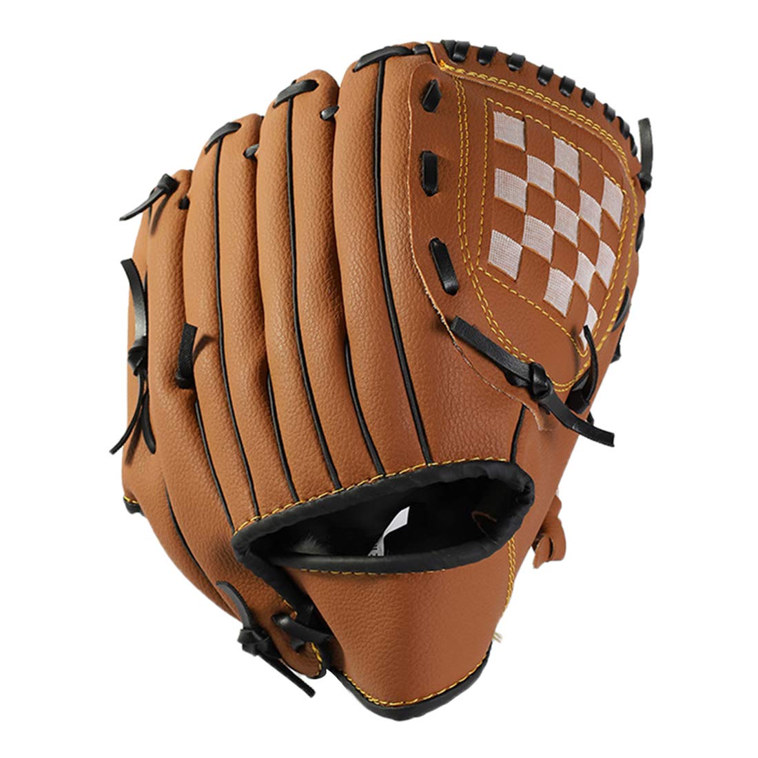 

Zongsi Baseball Glove 9.5 Inches Softball Pitcher Catcher Kids Youth Adults Shock Absorption Left-Handed Brown