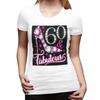 Design 60° Compleanno 60 e Favolosa Maglietta da Donna Girocollo Streetwear T-shirt da Donna Manica Corta Abbigliamento Top