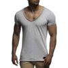 Maglietta da uomo a maniche corte con scollo a V profondo, vestibilità slim, maglietta sottile da uomo, maglietta casual estiva, camicie da uomo