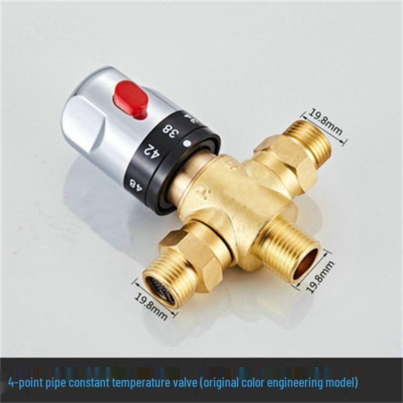 All-Copper Solar Thermostatic Mixing Valve for Shower - Three-Way Hot & Cold Water Control