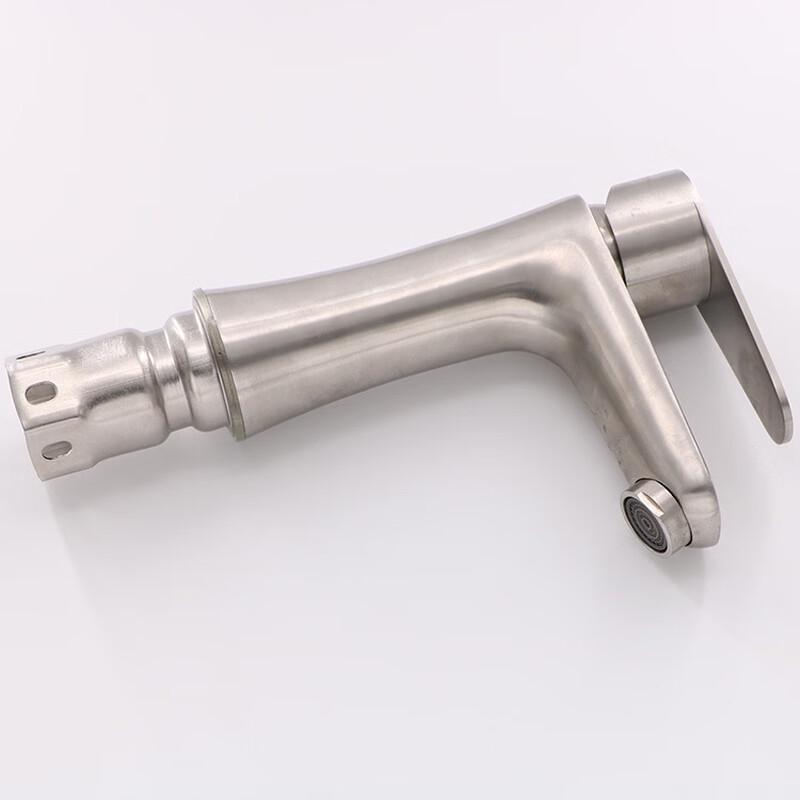 TLXT Black Stainless Steel Single-Hole Bathroom Faucet