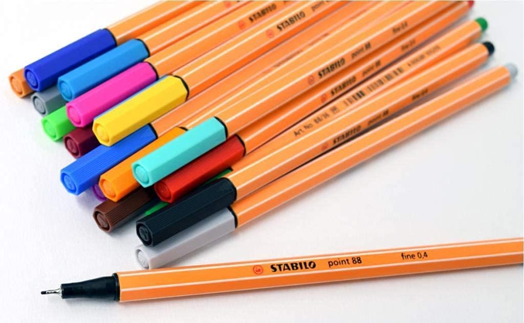 STABILO Point 88 Fineliner Pen - Assorted Colors (Pack of 50) [Parallel Import]