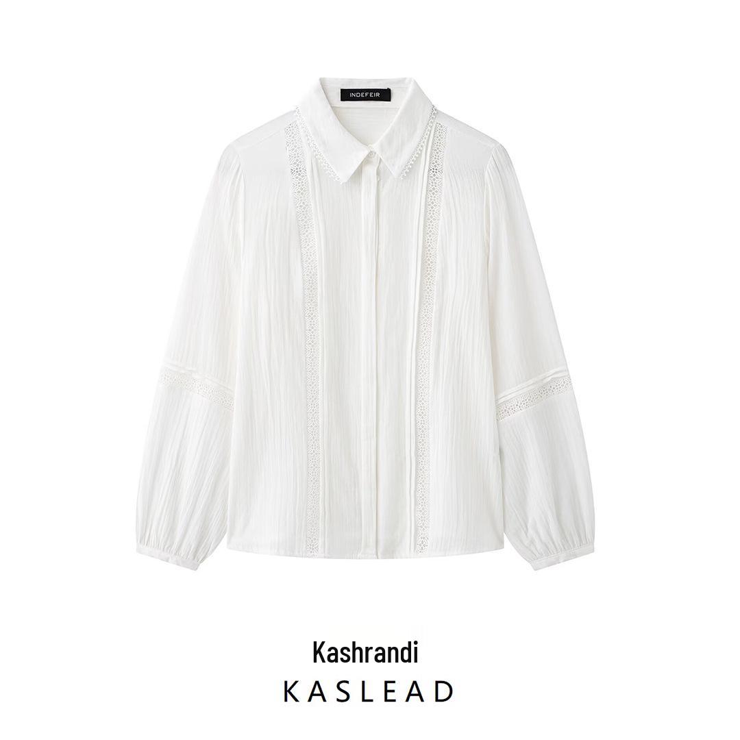 

Spring 2025 Women s European-American Style Ruffle Cotton Shirt M