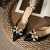 Fashion With Heel Slides Pointed Toe Shoes Women's Slippers and Ladies Sandals Outside New Fashion Chic Elegant Summer 2025 Style Luxury