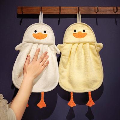 Duck Hand Towels Bathroom Microfiber Towel Baby Wipes Extra Thick Coral Velvet Handkerchief Children's Cartoon Animal Absorbent