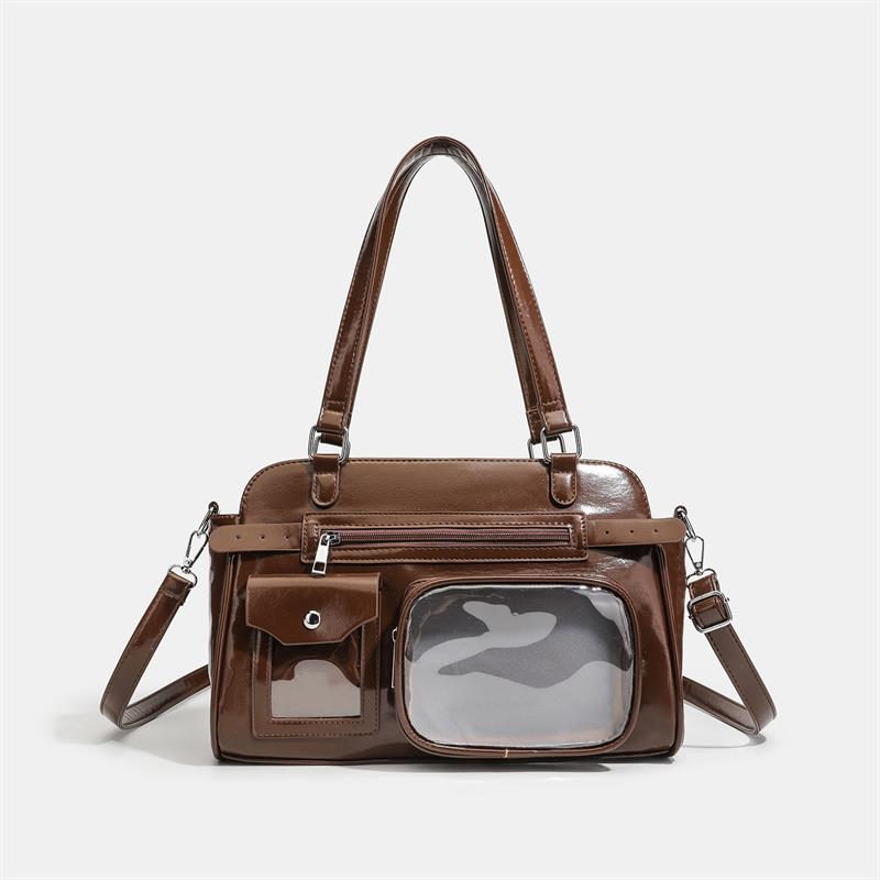 Japanese Y2k Itabag Lolita Girls Crossbody Bag Fashion Harajuku Handbag Multi-pocket Badge Transparent Display Shoulder Bag