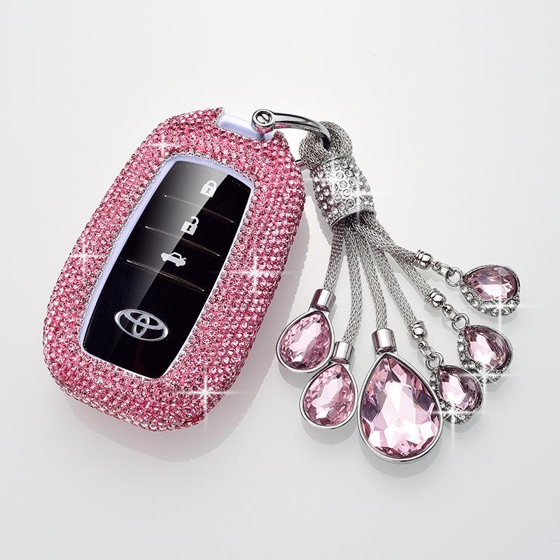 Compatible Toyota Key Case for Corolla, Camry, Avalon, RAV4, Venza, Highlander, and C-HR - Women's Buckle Design