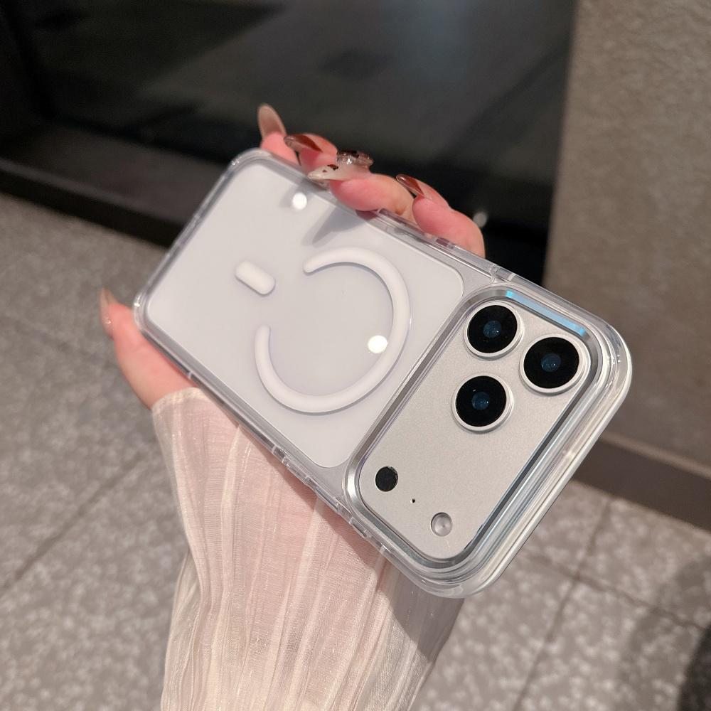 

Magnetic Charging Transparent Case for iPhone 17 Air 12 13 14 15 16 17 Pro Max Plus New Orange Unisex Style Shockproof Cover iPhone17