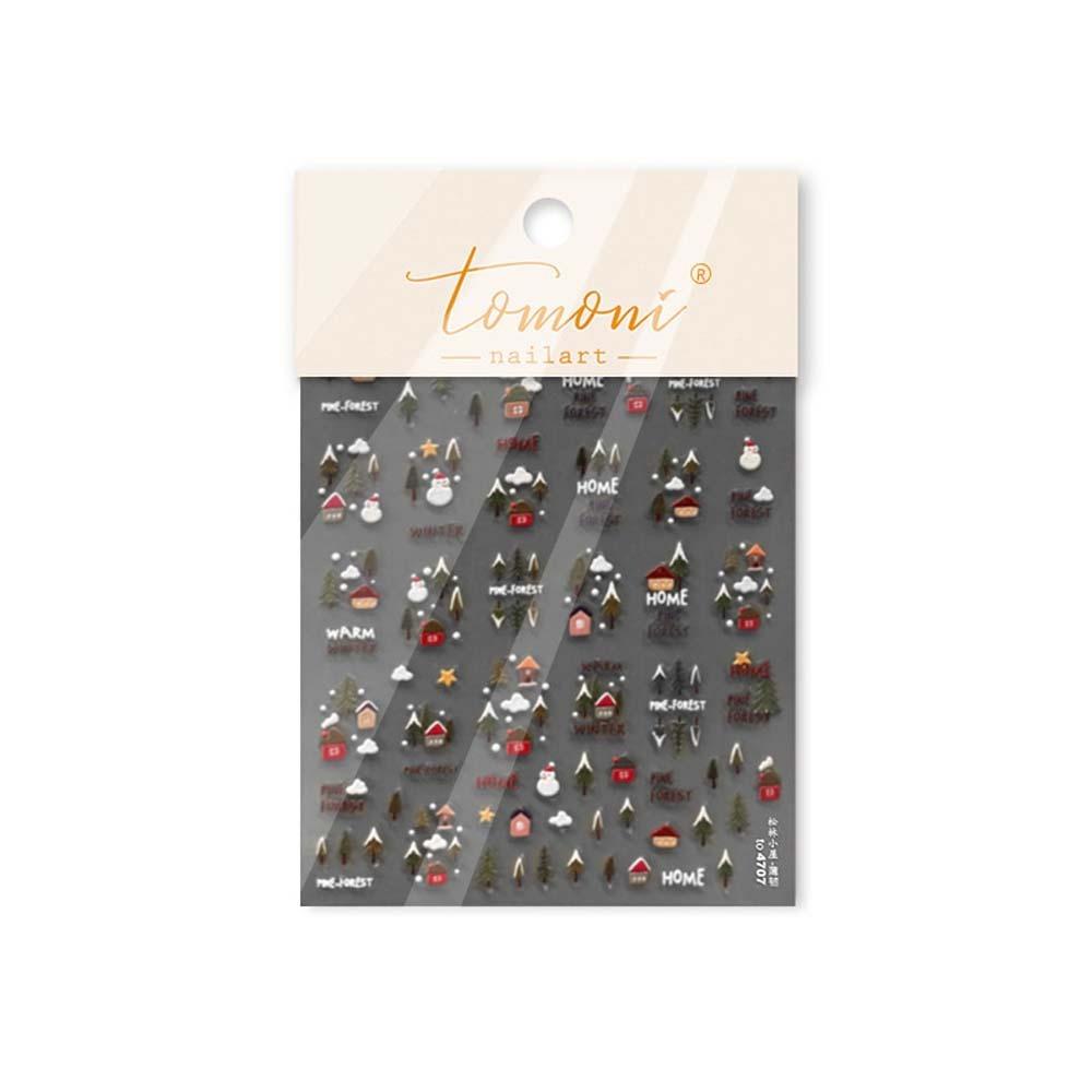 5D  Christmas Nail Sticker Nail Accessories Xmas Nail Decoration  Winter