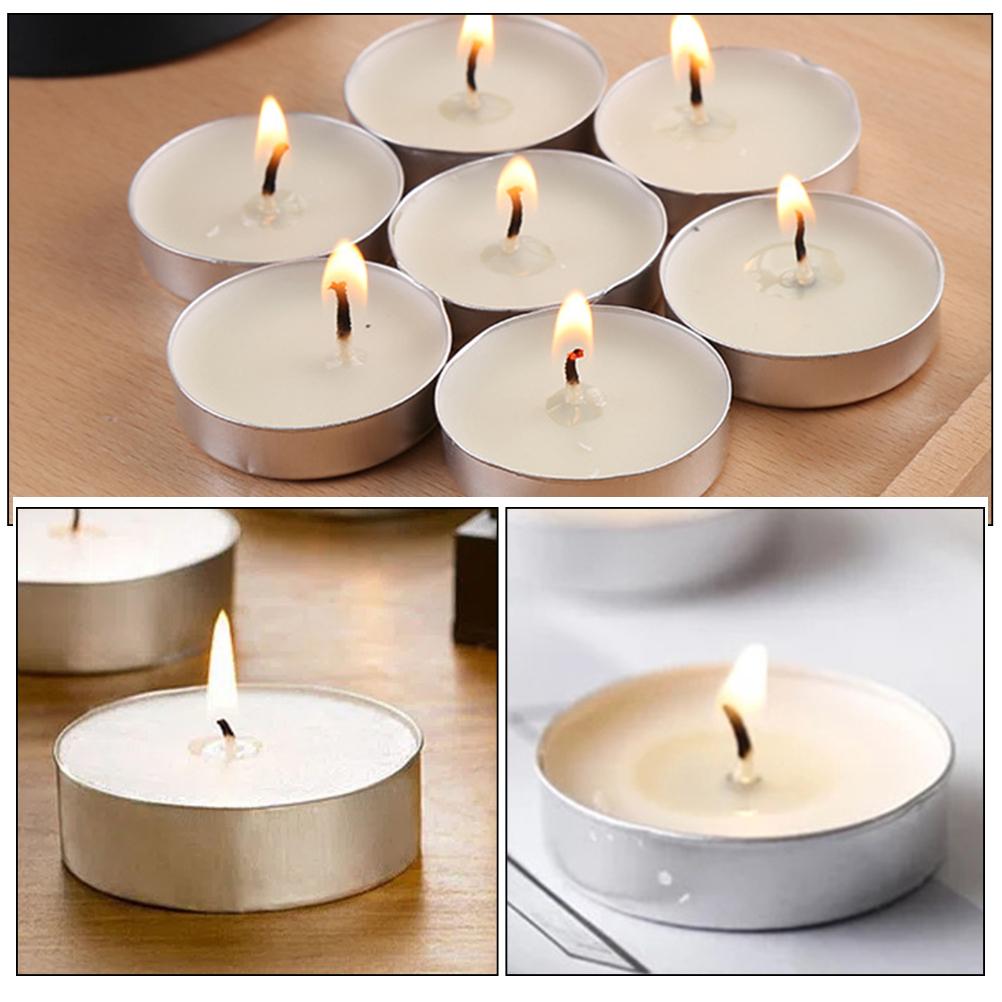 50 Pezzi Piccole Candele Tea Light Rotonde Profumate Candele Tea Light da Viaggio