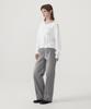 COVERNAT WOMAN Shirred V-Neck Knit Ivory