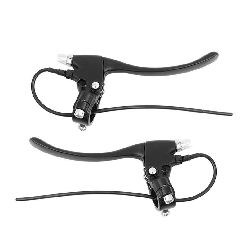 1 Pair Aluminum Alloy Electric Brake Handle Cable 28cm Inner 22mm Electric Bicycle Brake Lever Black/Silver Lightweight