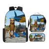 Three-pack Lightweight Children's School Bag Set, School Bag + Lunch Bag + Pencil Bag, Printed School Bag Set
