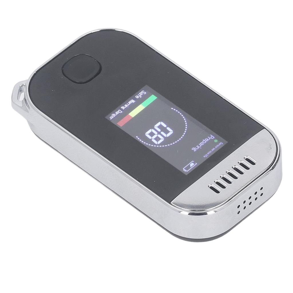Alcohol Tester Rechargeable Portable Breath Testing LED Digital Display High Accuracy with 3 Color Warning Memory