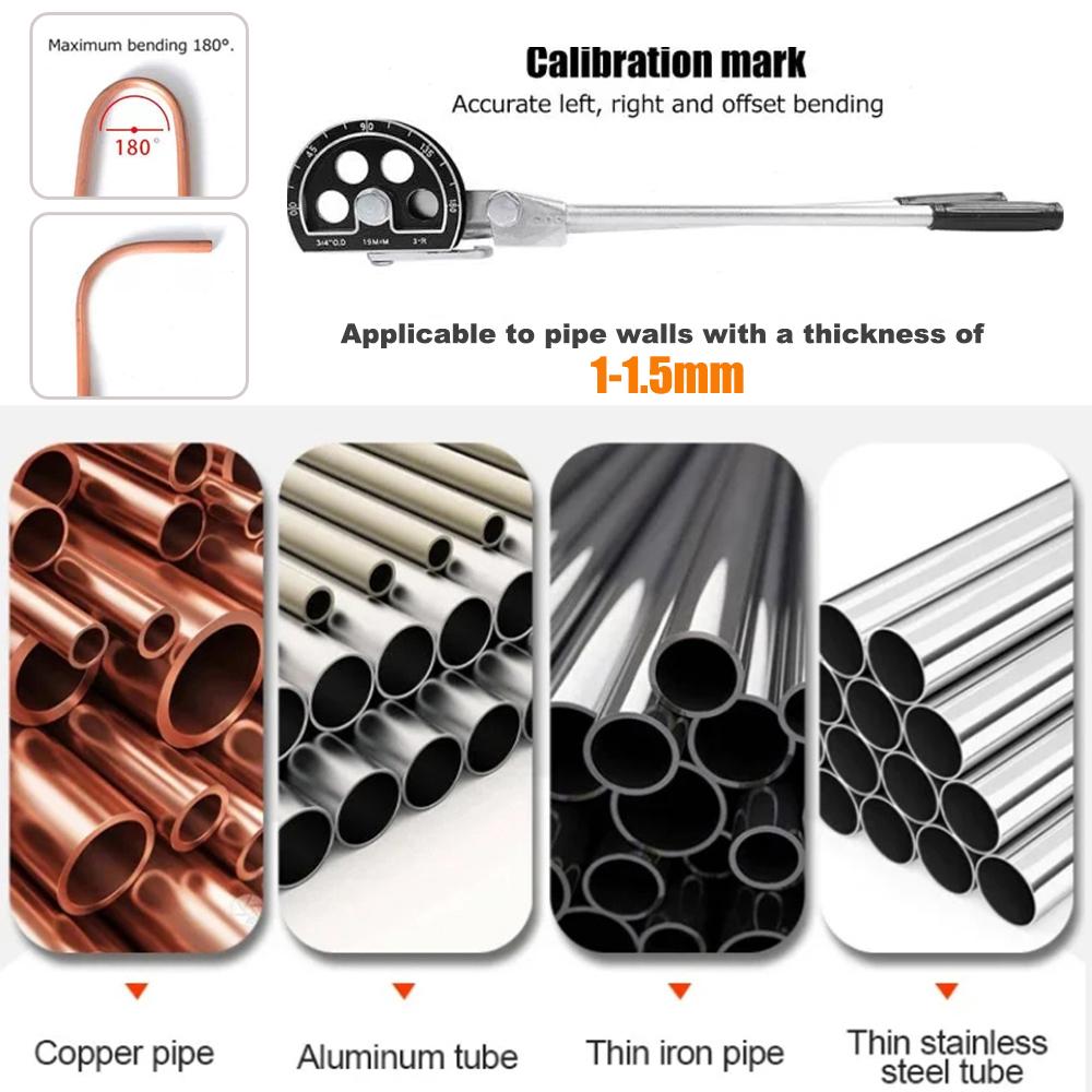 3/4''19mm Inch/Metric Universal O.D Tubing Manual Bender for Copper Tube/Aluminum Tube/Thin Iron Tube/ Thin Stainless Steel Tube
