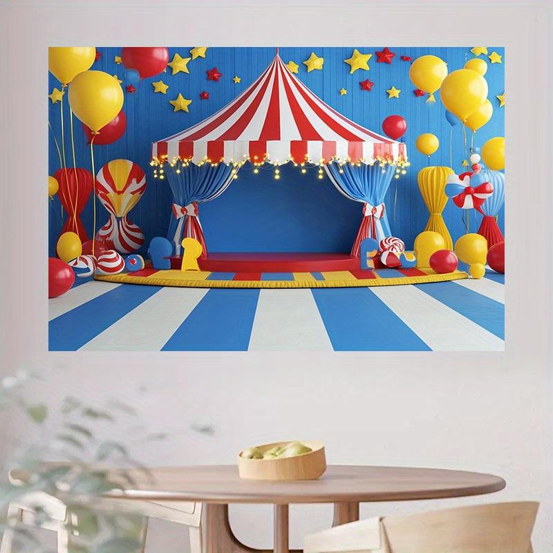 1 set of festival carnival background fabric, colorful balloons and star-themed - energetic circus-themed decorations