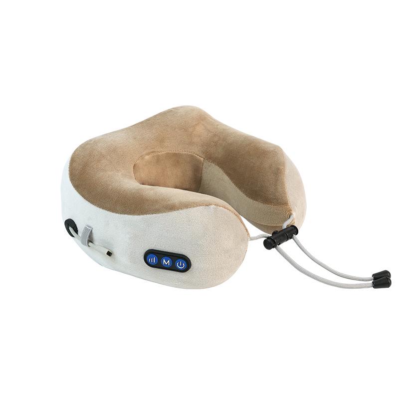 Portable U-shaped Memory Foam Neck and Cervical Massager Pillow