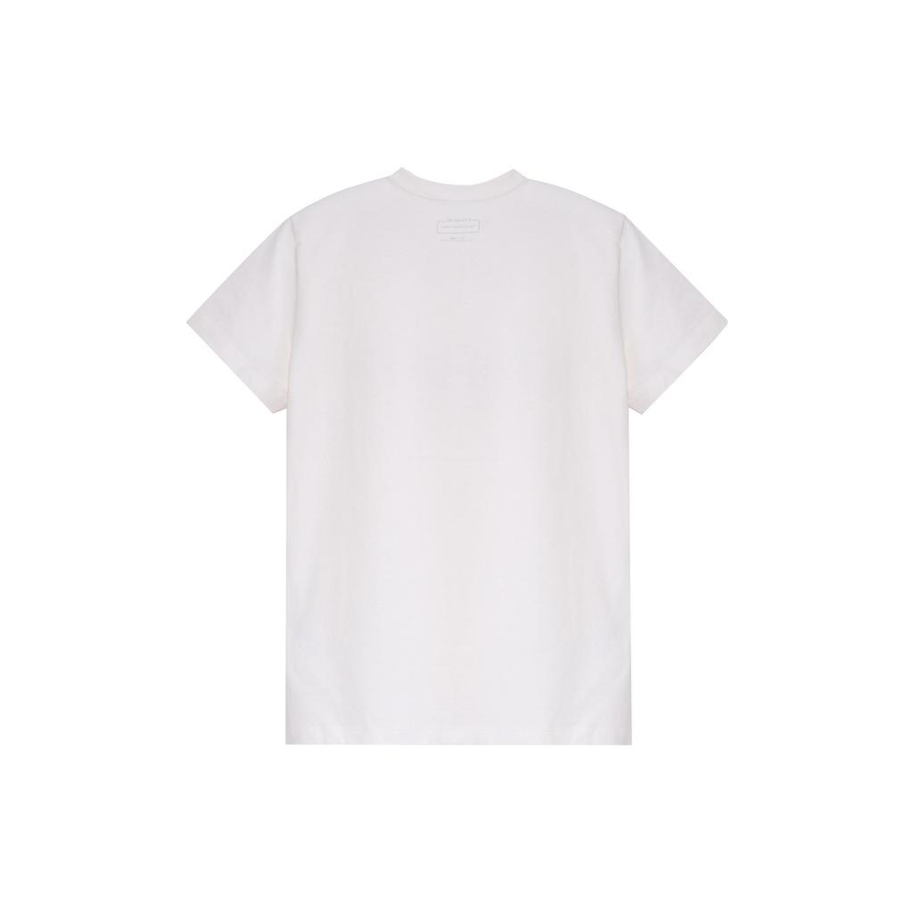 Coach Einfaches Basic Kurzarm-T-Shirt Damen Oberteile Beige C8786-WHT