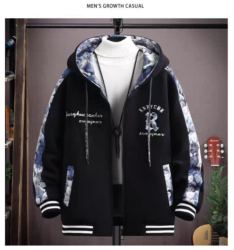 Men's Hip-Hop Hooded Jacket - Trendy Hong Kong Style, Loose Fit, Plus Size, Perfect for Spring and Autumn