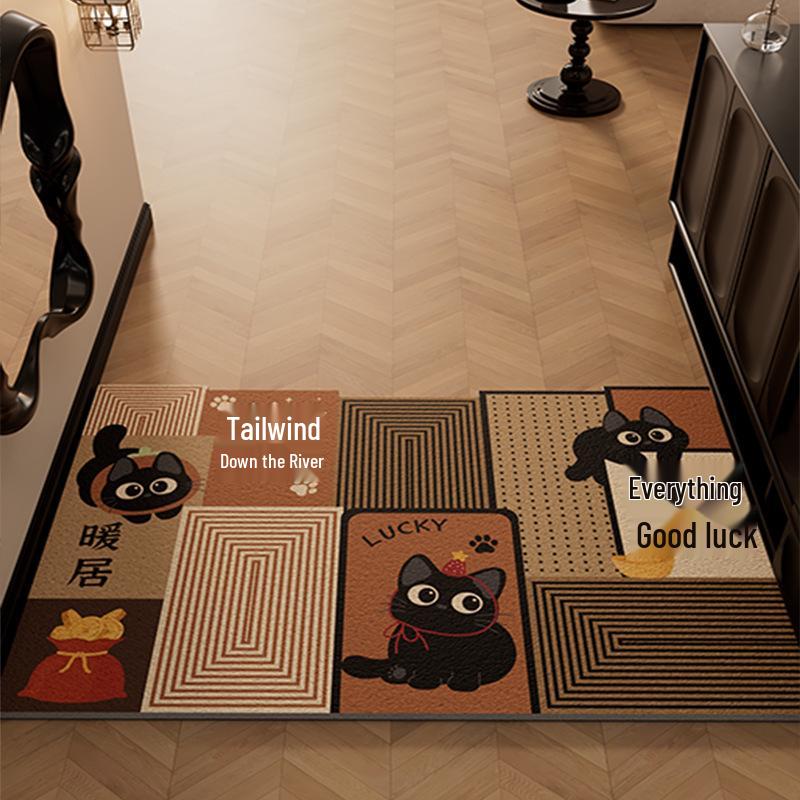 Cartoon Mimi Non-Slip Door Mat - Easy Clean, Dirt-Resistant, Cuttable Silk Loop Foot Pad for Home