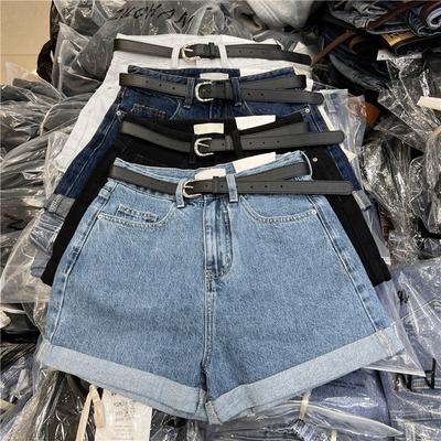 Summer Women's Denim Shorts Thin Retro Fashion Simple A-line Shorts