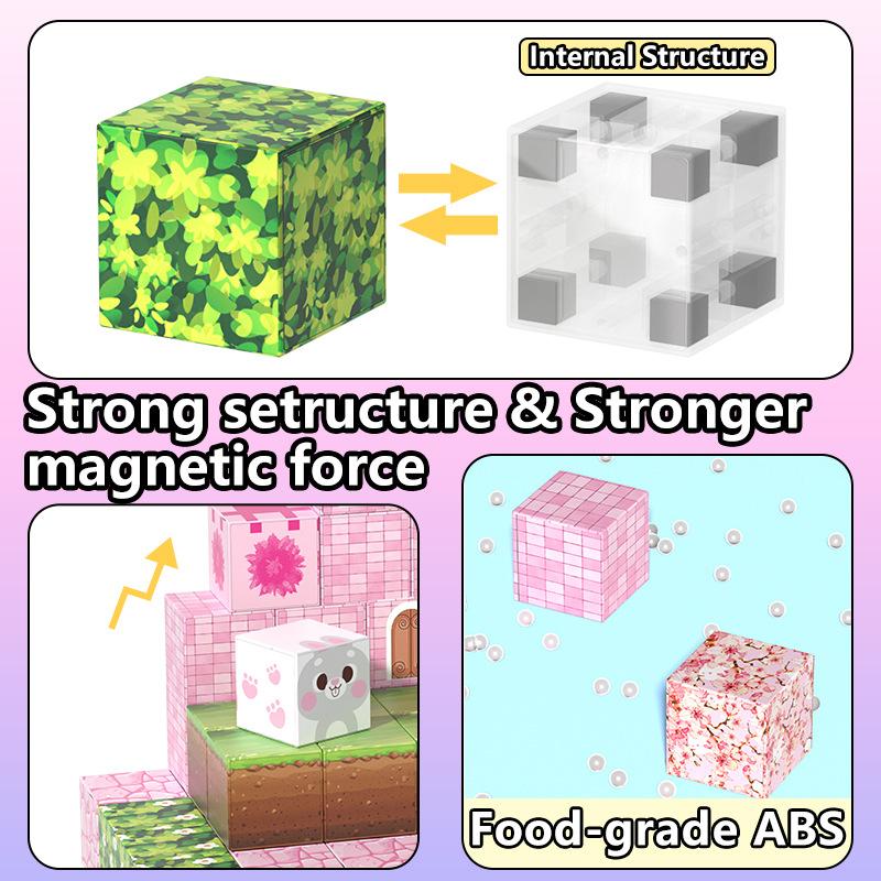 Princess Castle World Magnetic Block Set Fantasy Girl Magnetic Building Blocks Mine World Magnet Cube Birthday Gift Toy