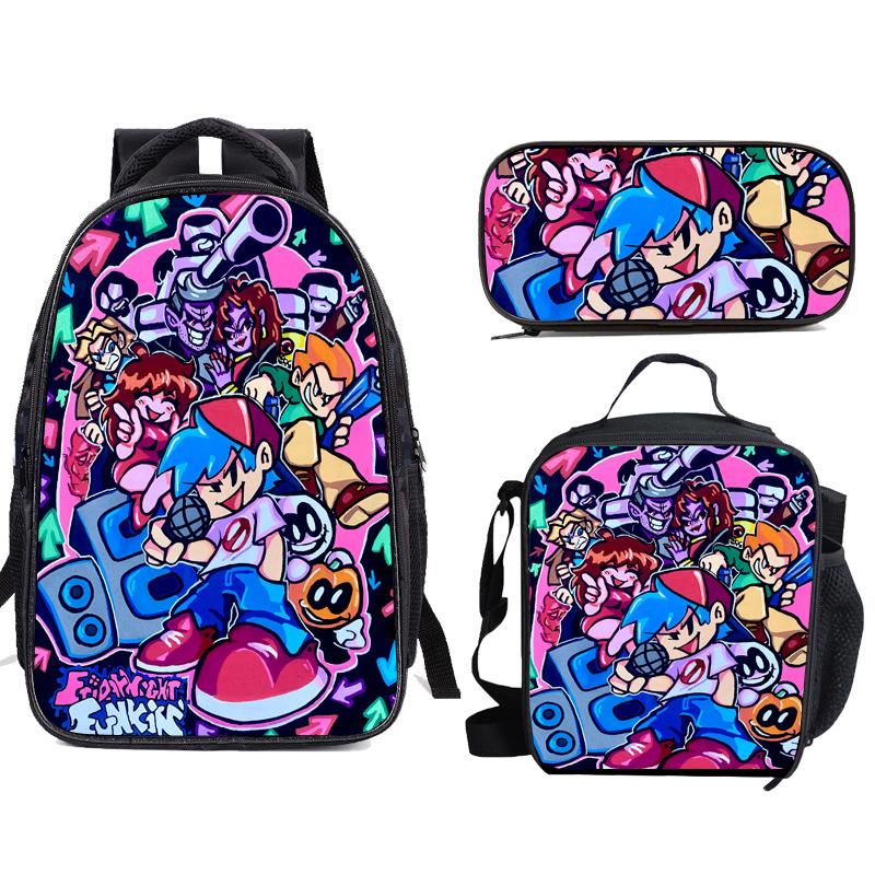 Friday Night Funkin Backpack, Three Pack Set, Pencil Case, Friday Night Funkin Backpack