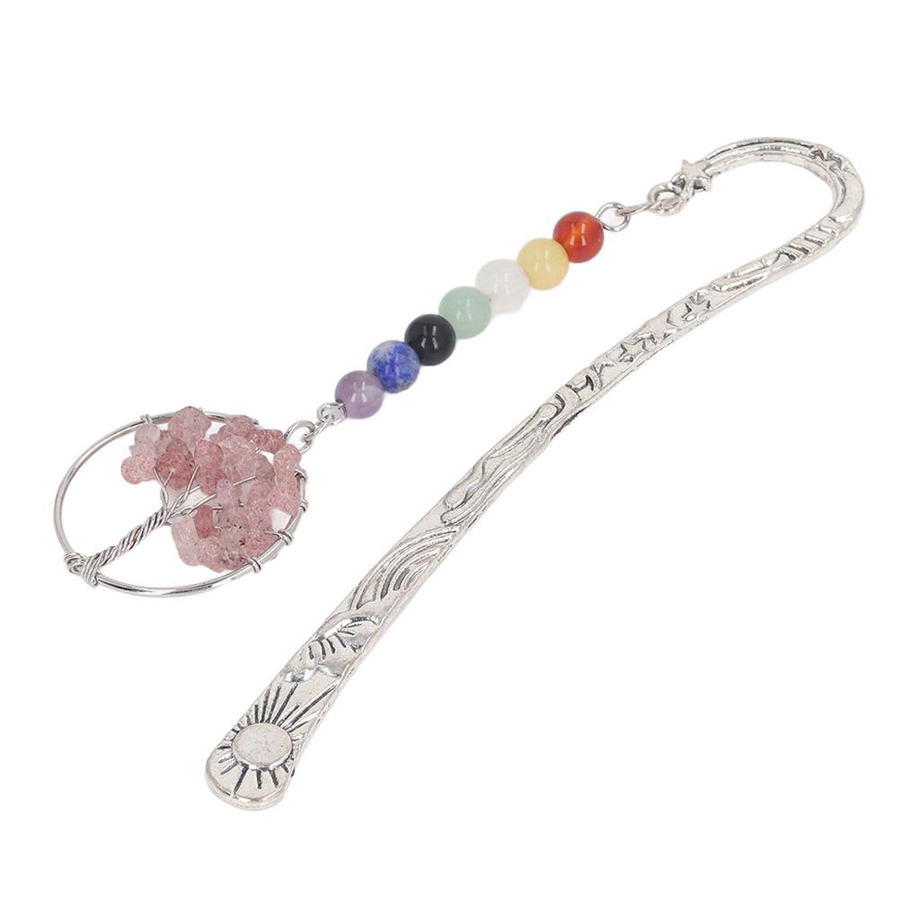 Segnalibro Albero di Pietra Decorativo Squisito Curativo 7 Chakra Segnalibro in Metallo per Insegnanti Studenti Donne