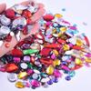 100pc Sewing Gems Mixed Shapes Crystal Acrylic Sew On Rhinestones with 2 Holes Mixed Sizes Sewing Rhinestones for Clothes Shoes