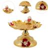 Pedestal Fruit Bowl Multiuse Retro Food Storage Dish Dessert Display Plate for Household Table Living Room Dinning Room Office