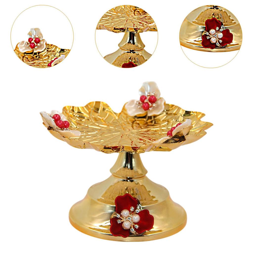 Pedestal Fruit Bowl Multiuse Retro Food Storage Dish Dessert Display Plate for Household Table Living Room Dinning Room Office