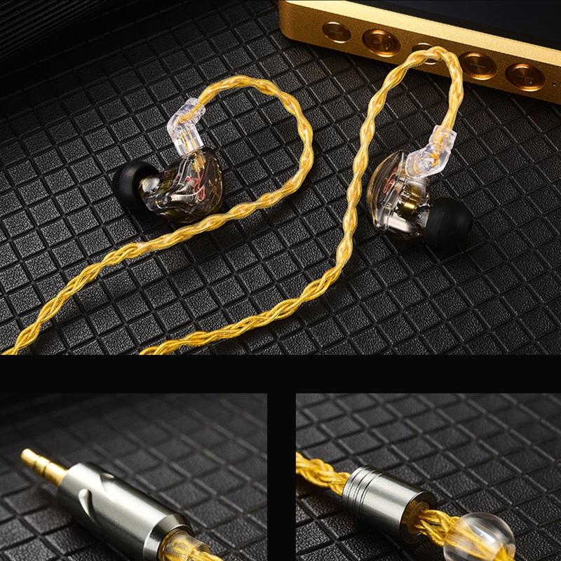 8Core Silver Plated Earphone Wire for QKZ-ZXN/ZXT/AK6 Pro 0.75mm Gold Plated Plug Earphone Extension Cable