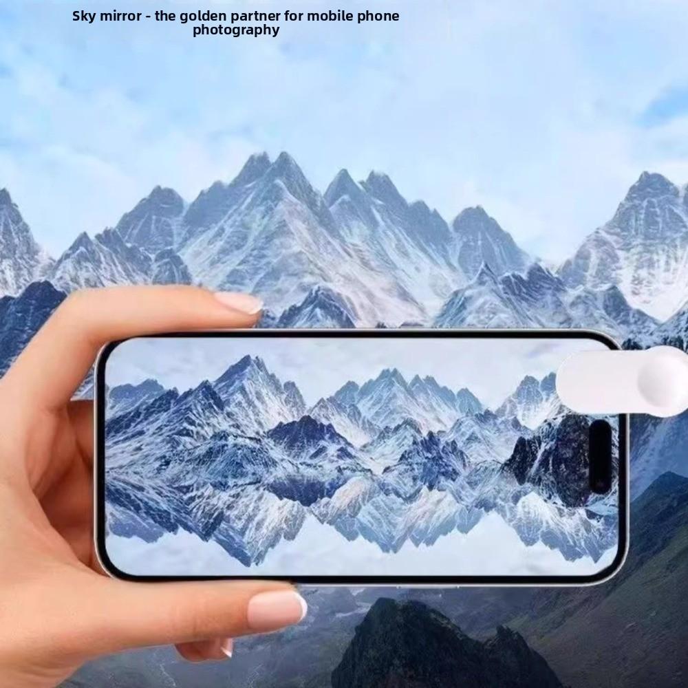 Adjustable Smartphone Camera Mirror with Cleaning Cloth Mirror Effect Lens Photography Use