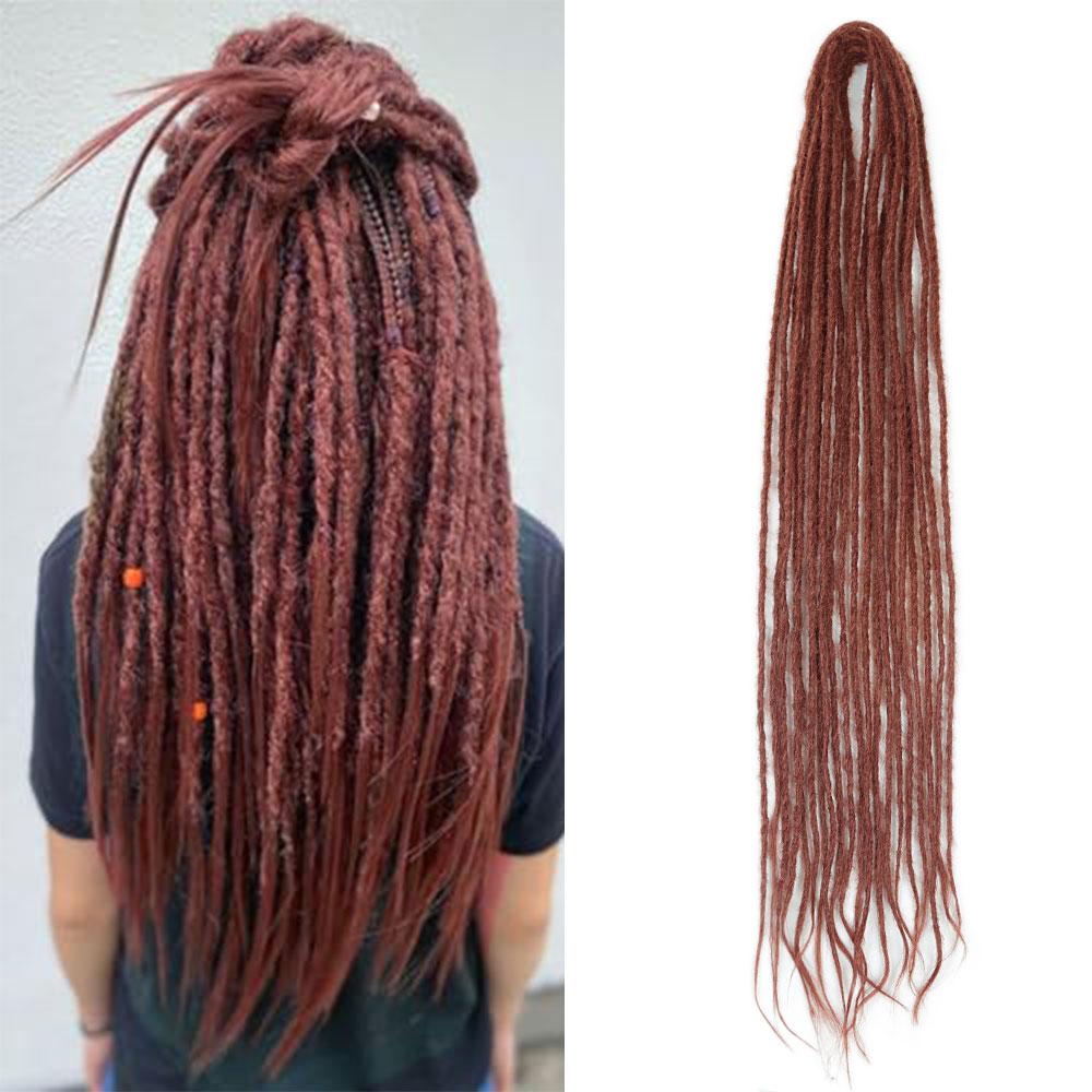 Synthetic 24 Inch Dreadlocks Extensions Dreads Locs Crochet Hair for Women 20 Strands Handmade Soft Locs Braids Double Ended