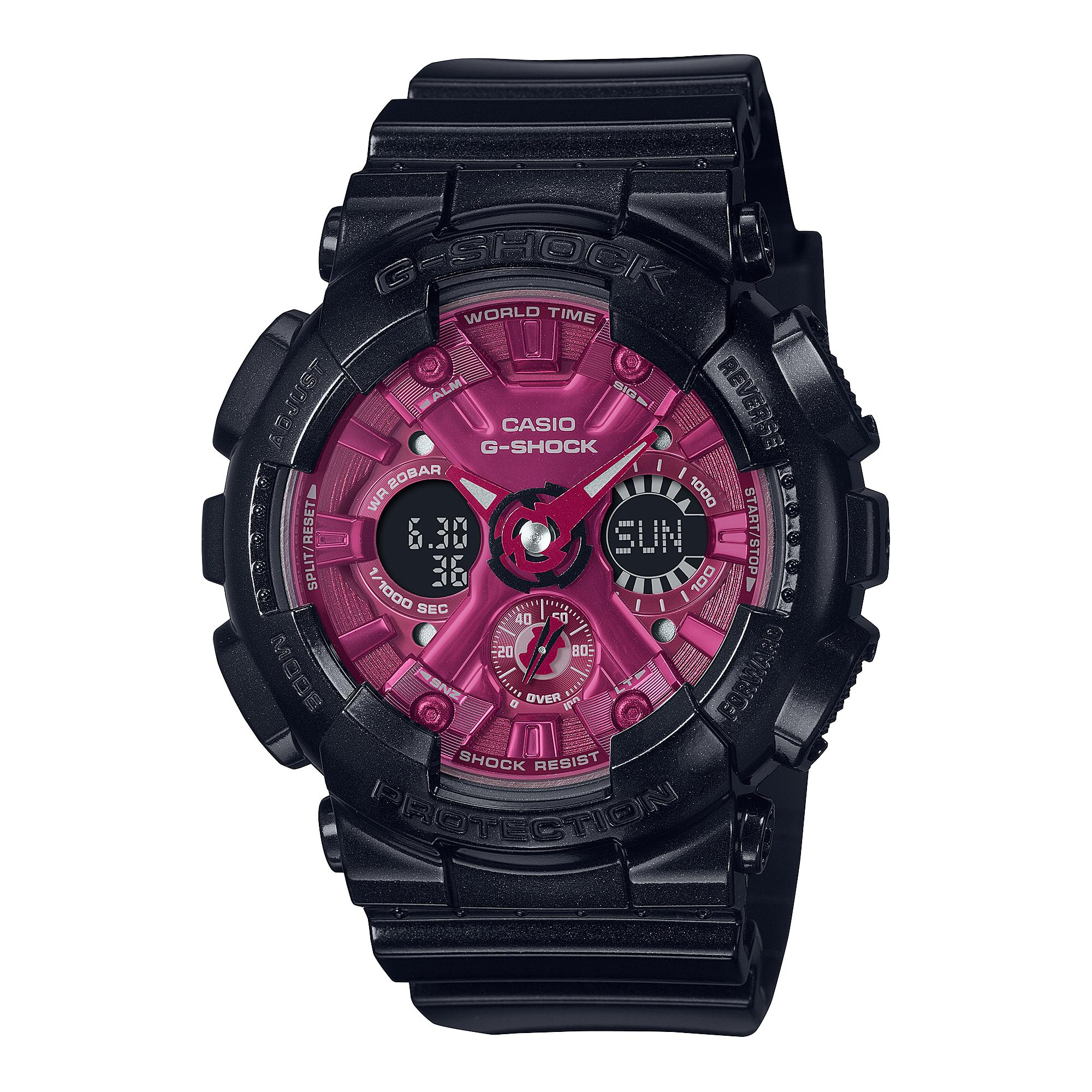 

Casio G-SHOCK Men s Resin 200M Water Resistant Digital Shock Resistant Quartz Watch GMA-S120RB-1A чёрный