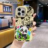 Phone Case: 2D flat design, fits iPhone 18, 17, 16, 15, 14, 13 Pro cases, cute soft panda hugging bamboo, perfect holiday gift for Christmas and Hallo