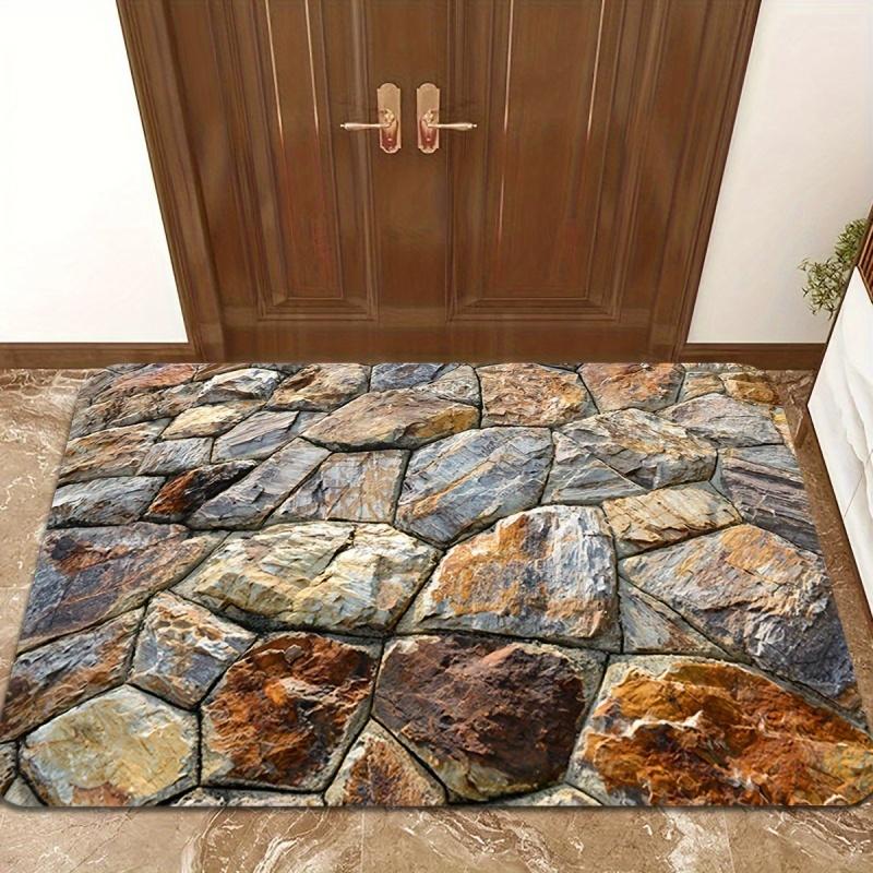 Geometrisch Kleurrijk Glas Print Deurmat Antislip Absorberende Vloermat Retro Mozaïek Stijl Entreekleed 30x50cm