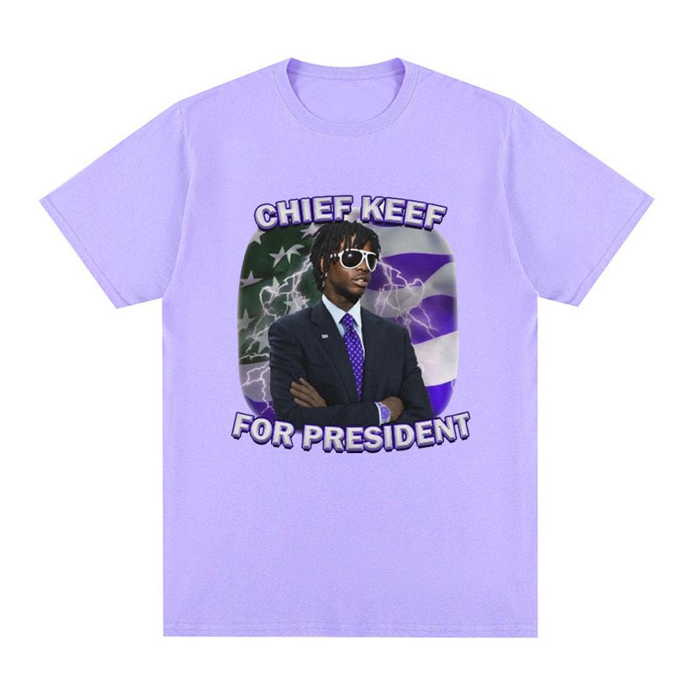 Rapper Chief Keef for President Graphic T Shirt Men Fashion Hip Hop Short Sleeve T-shirt Vintage Gothic Oversized T Shirts Tops